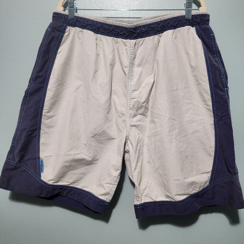 American Eagle Swim Trunks Mens Large White Bathing Suit Shorts Outdoors Beach